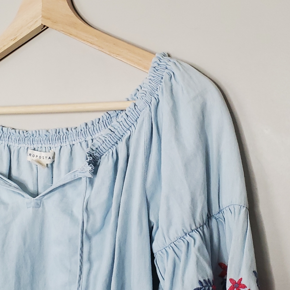 AEROPOSTALE | Balloon Sleeve Chambray Dress | XS - Picture 5 of 7